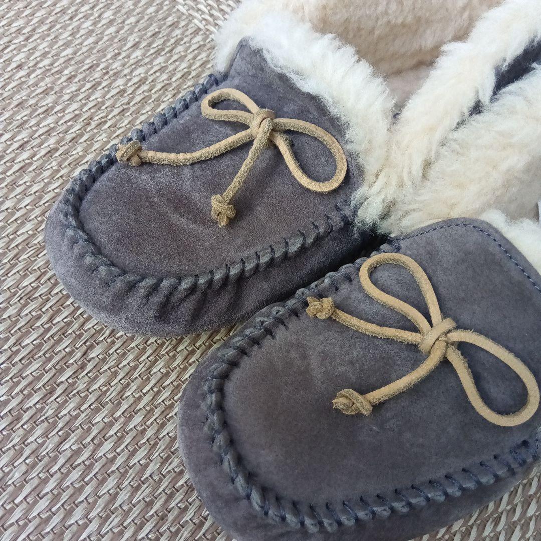 【極美品】UGG アグ アレーナ モカシン ムートンブーツ23cm グレー