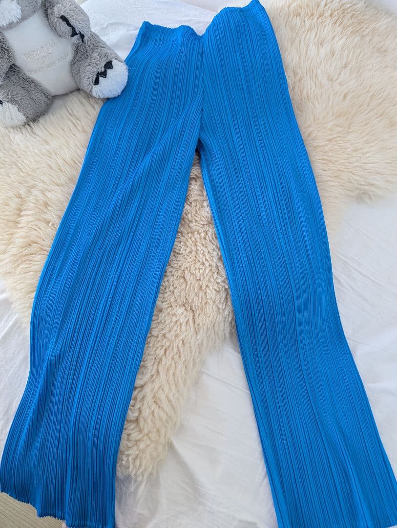 PLEATS PLEASE プリーツパンツ 青 M サイズ1