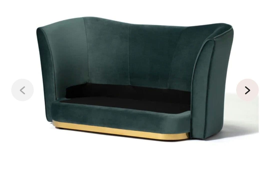 送料込み ２月で処分最終値下げ　ダークグリーン ベルベット 2人掛けソファ