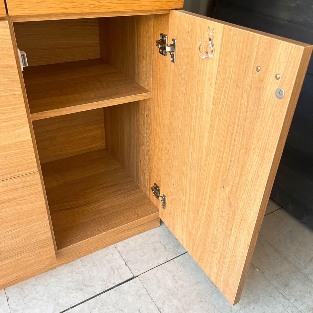 取付無料！東馬 大川家具 OCTA105 北欧風天然木ナチュラルキッチンボード✨