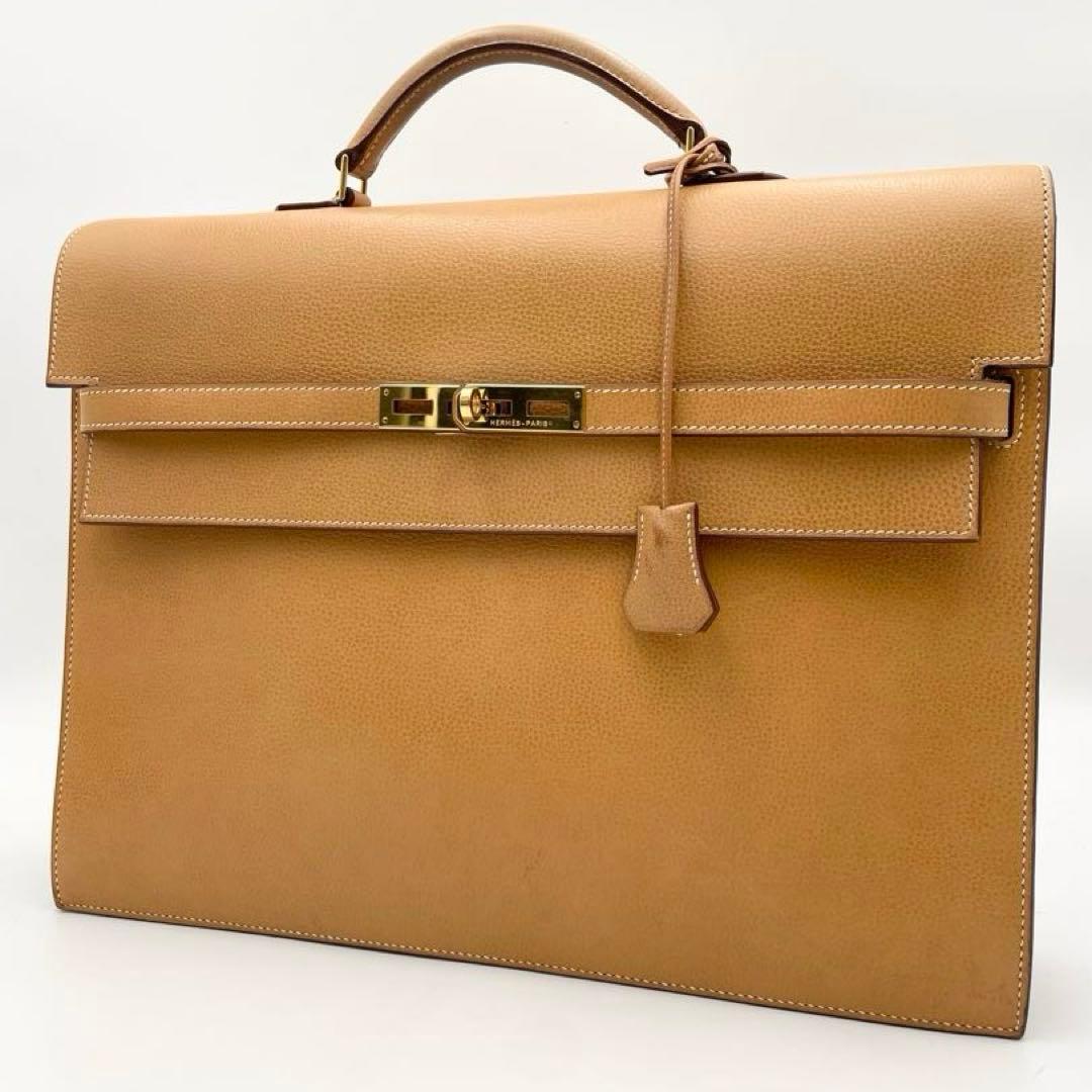 美品✨エルメス　ケリーデペッシュ38 ビジネス　ブリーフケース　キャメル