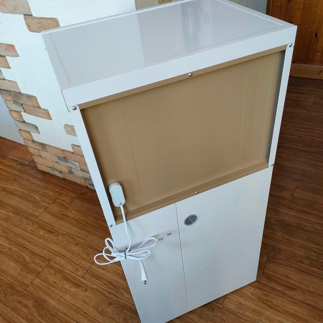 美品 MK精工 米びつ付きレンジ台 SK-11757 ホワイト 米びつ エムケー