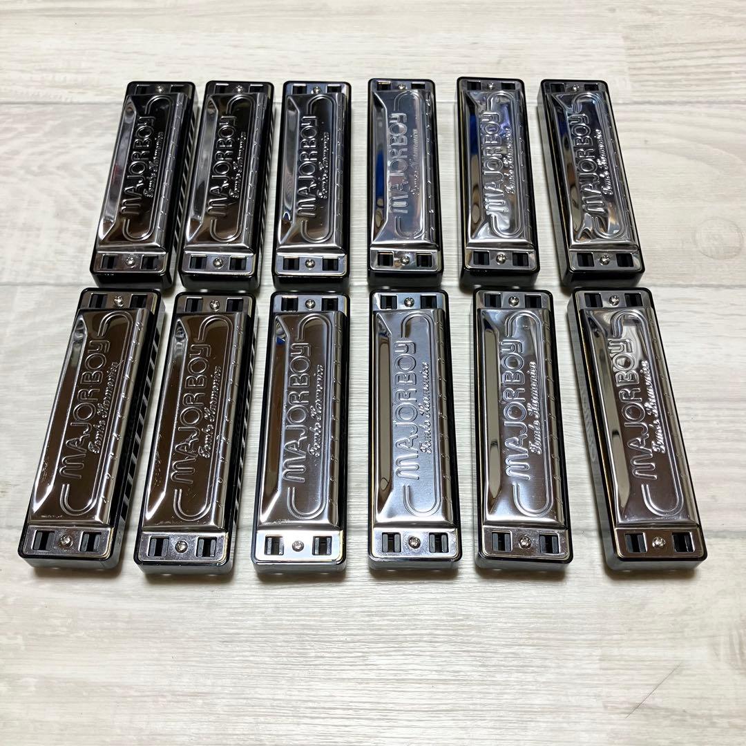 美品　トンボ　メジャーボーイ　ブルースハーモニカ　12種　12本 TOMBO