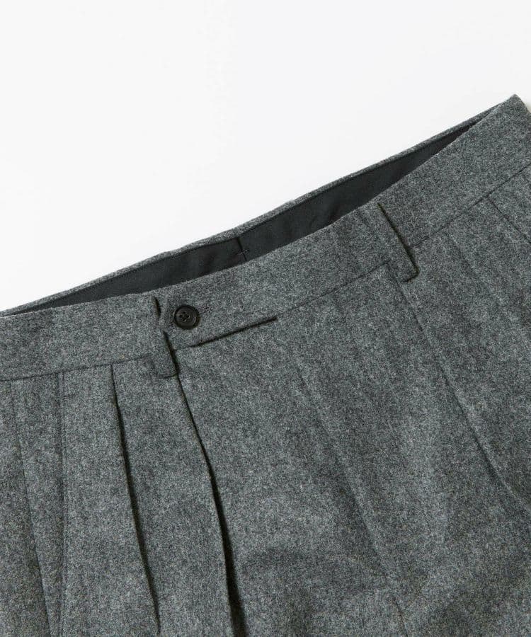 ブリティッシュメイド　プリーツ入りスラックス　フランネル