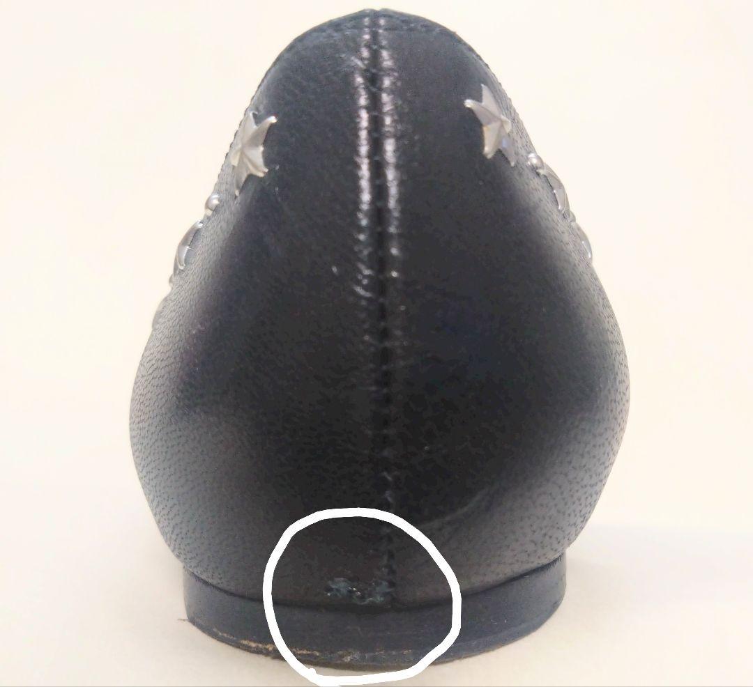 【Jimmy Choo】スタースタッズ フラットシューズ ブラック 38＊箱付き