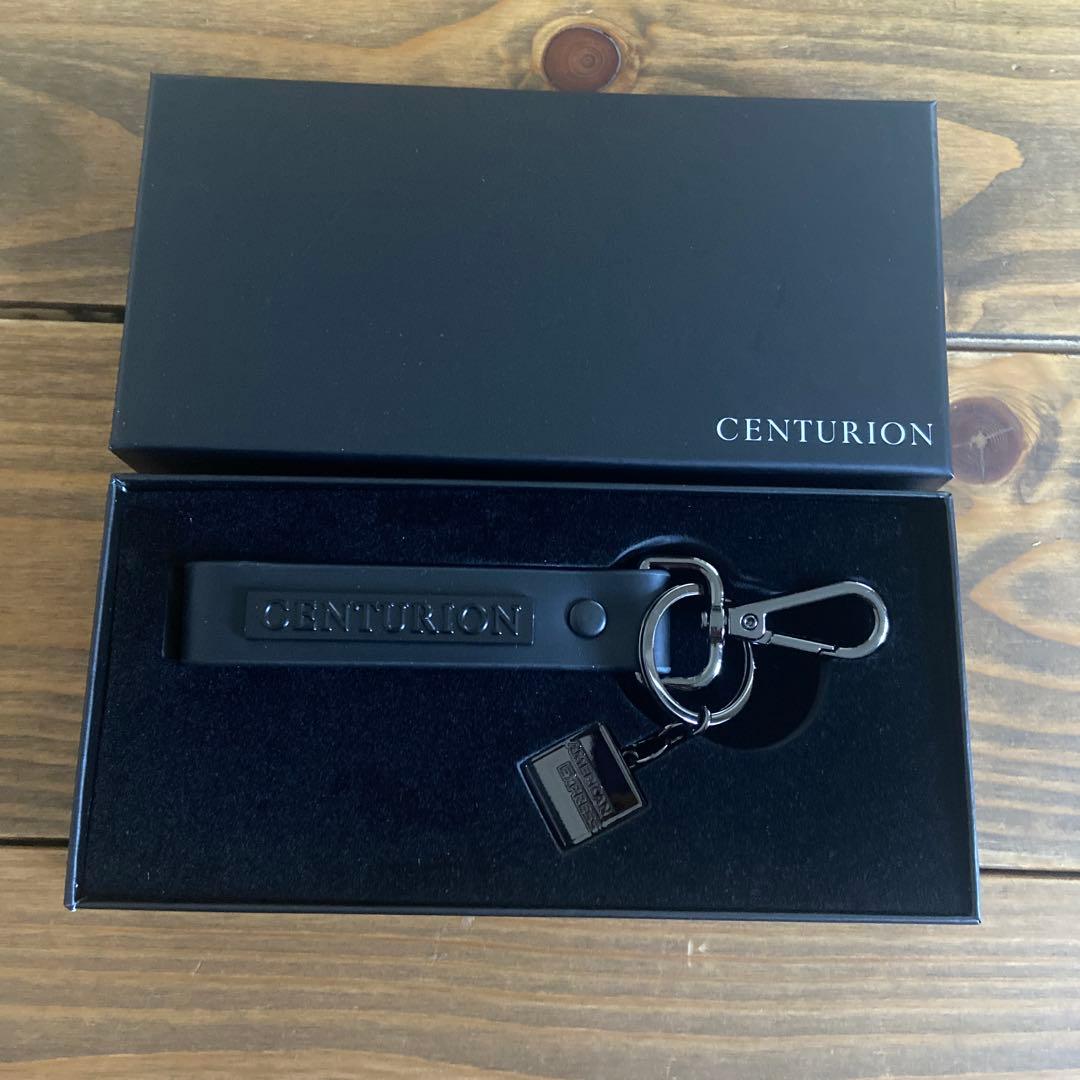 AMEX CENTURION ブラックラバーキーホルダー ボックス付き