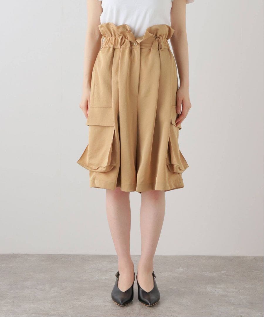 フミエタナカ　ポケットハーフパンツ　ブラック