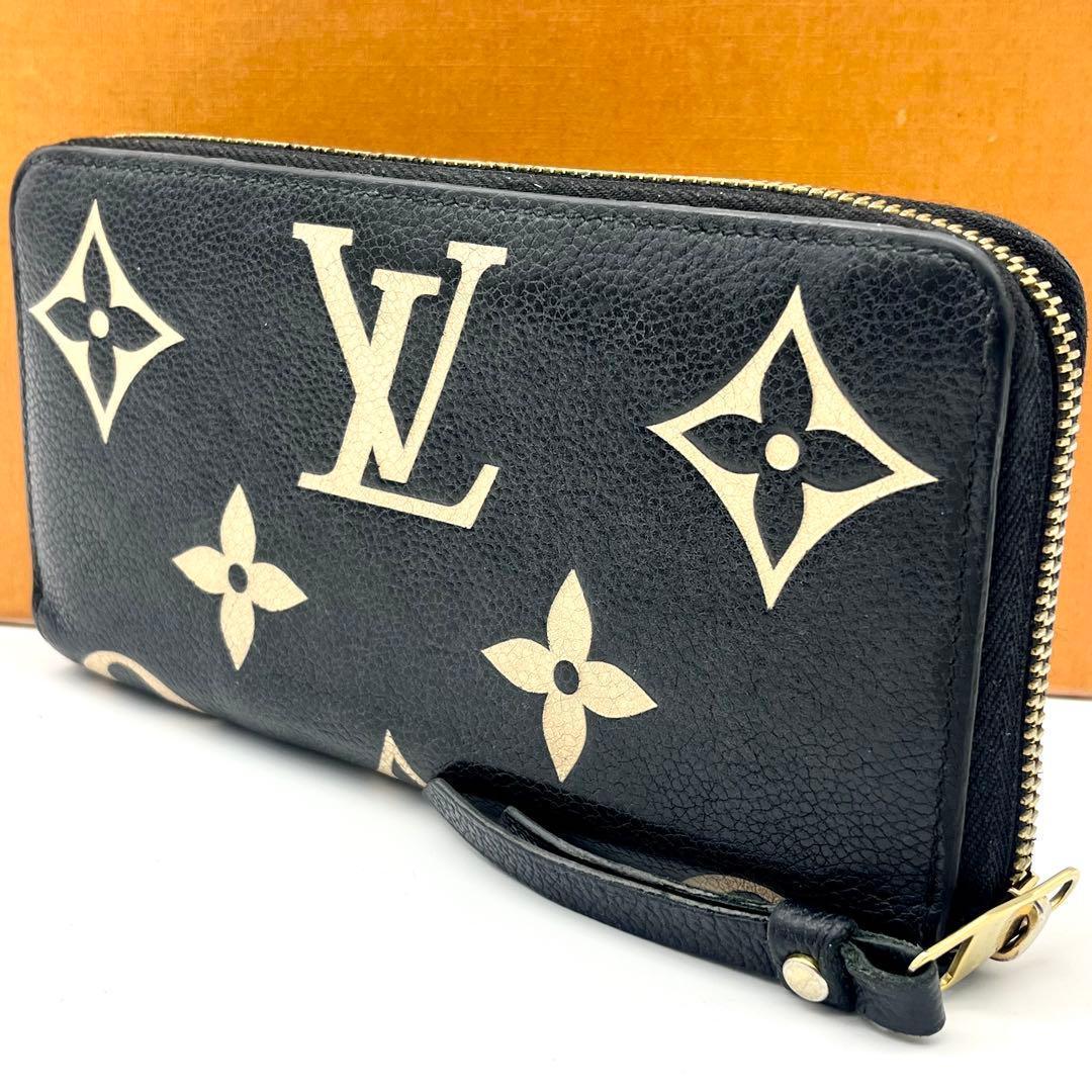 ルイヴィトン モノグラム ジッピーウォレット バイカラー 長財布 正規品 黒色