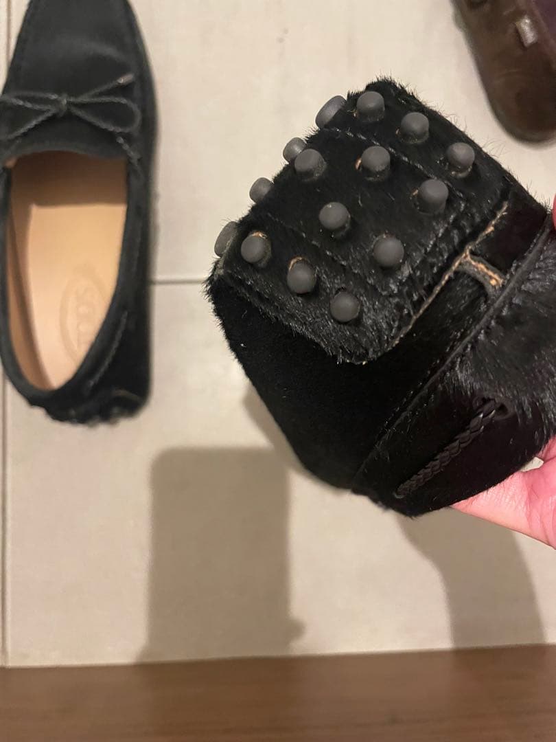 トッズ　メンズ　ハラコ　ブラック　7ハーフ