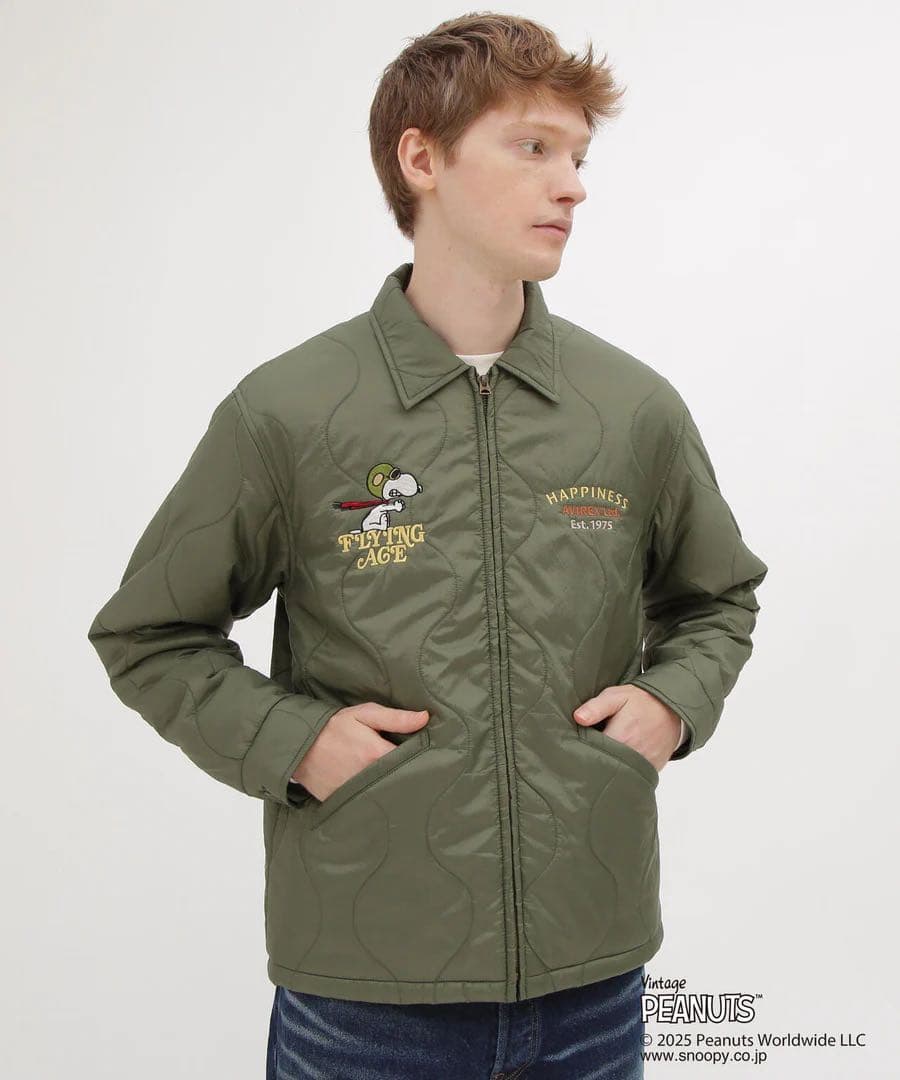 AVIREX×PEANUTS QUILTING JACKET スヌーピー