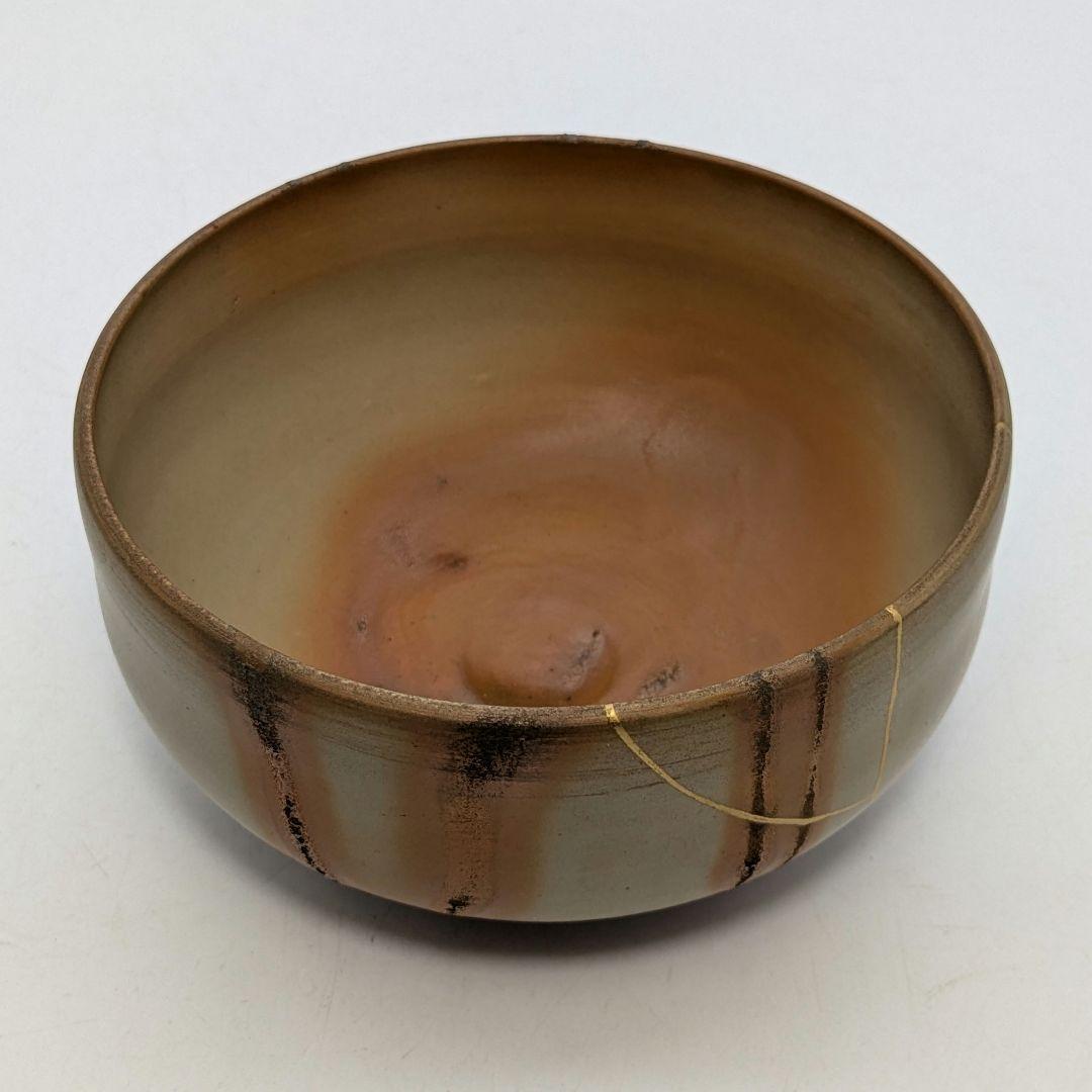 【金継ぎあり】三代 松田華山 備前焼 緋襷茶盌 共箱共布 抹茶碗 茶道具 茶器