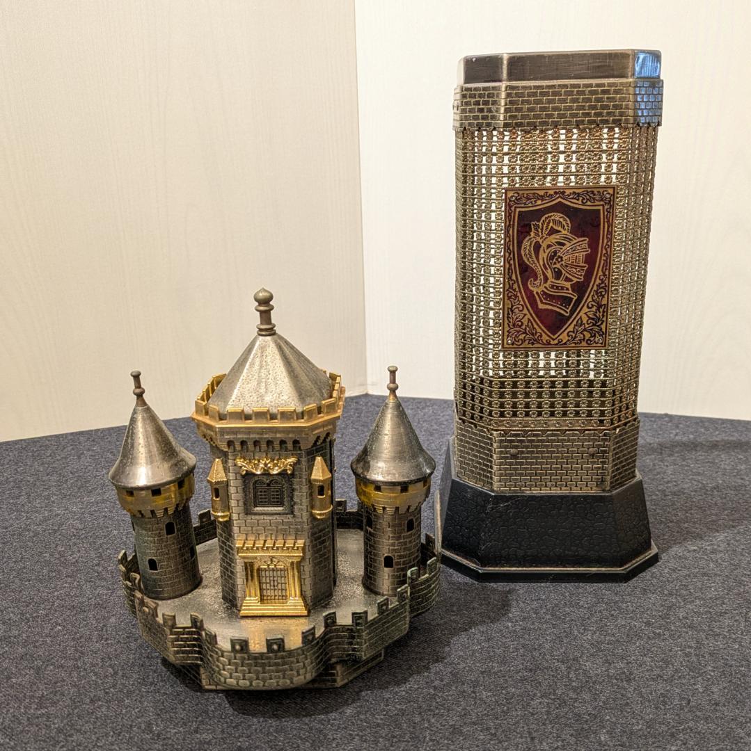 i+☆ ウイスキー 城型 ボトルケース オルゴール付き 西洋 塔 飾りケース