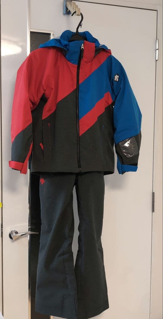 子供用スキーウェア 上下セット 赤青グレー