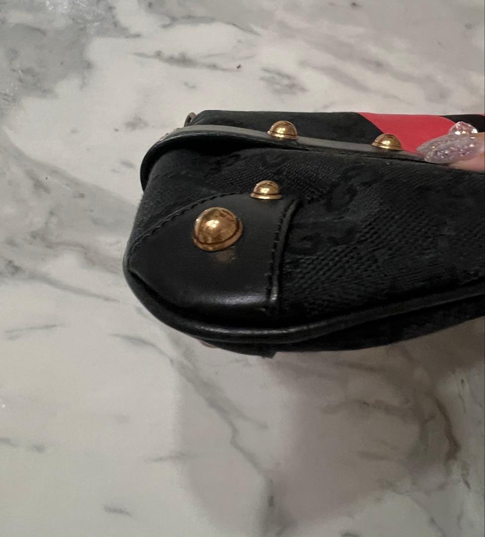 GUCCI バンブー チェーンバッグ ホースビットブラック/ピンク