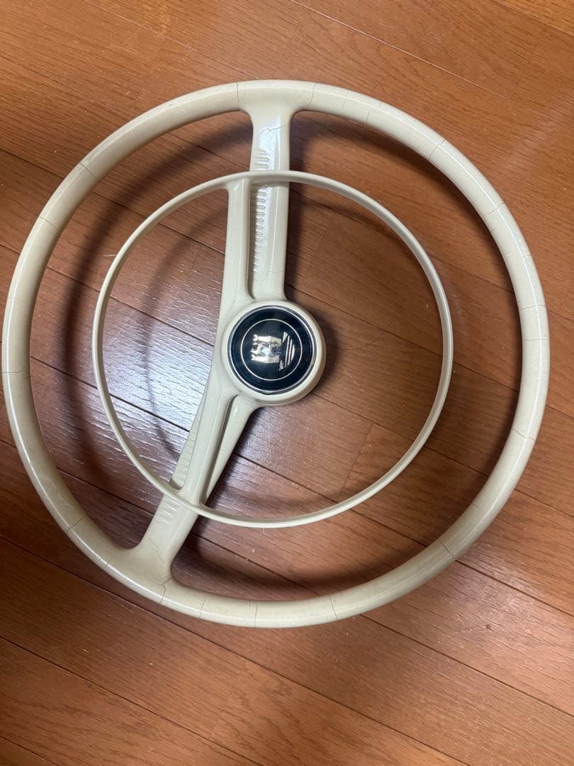 rare 空冷vw オーバル　oval ステアリング　ホーンリング実働