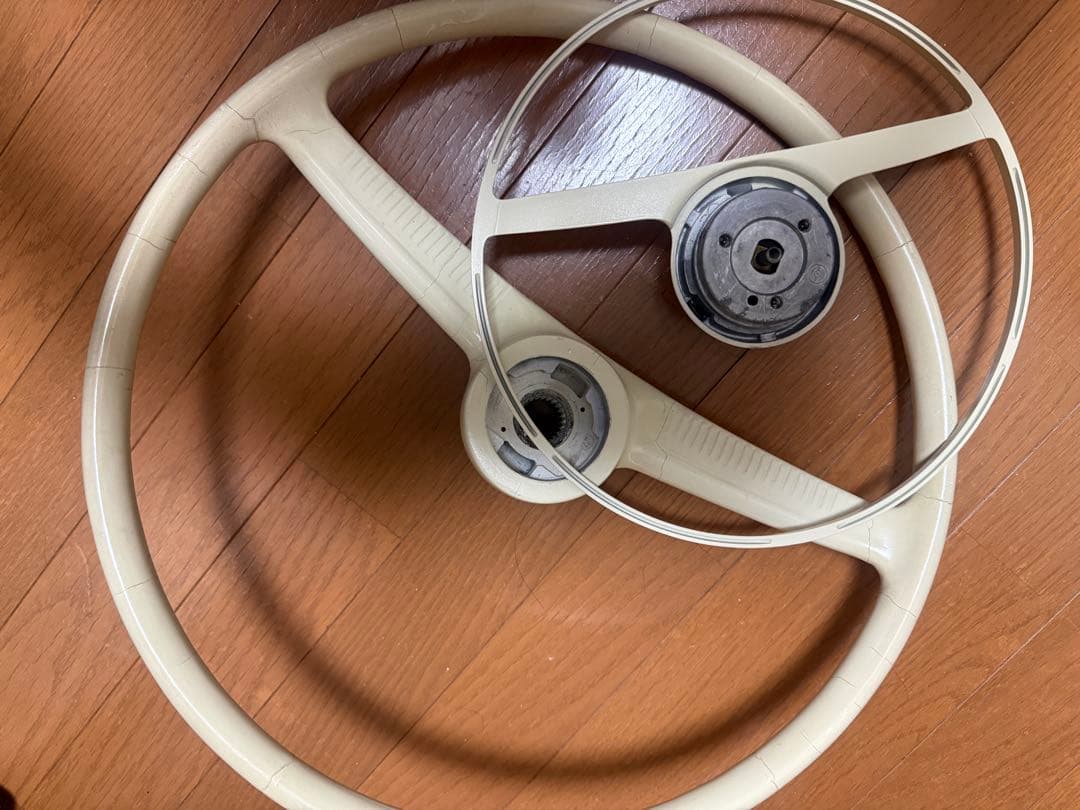 rare 空冷vw オーバル　oval ステアリング　ホーンリング実働