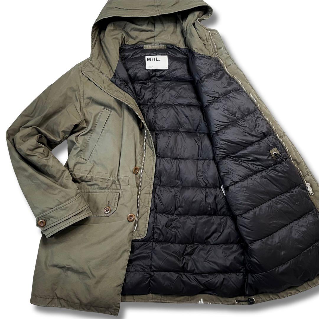 希少✨MHL. エムエイチエル ダウンジャケット モッズコート フード 極暖