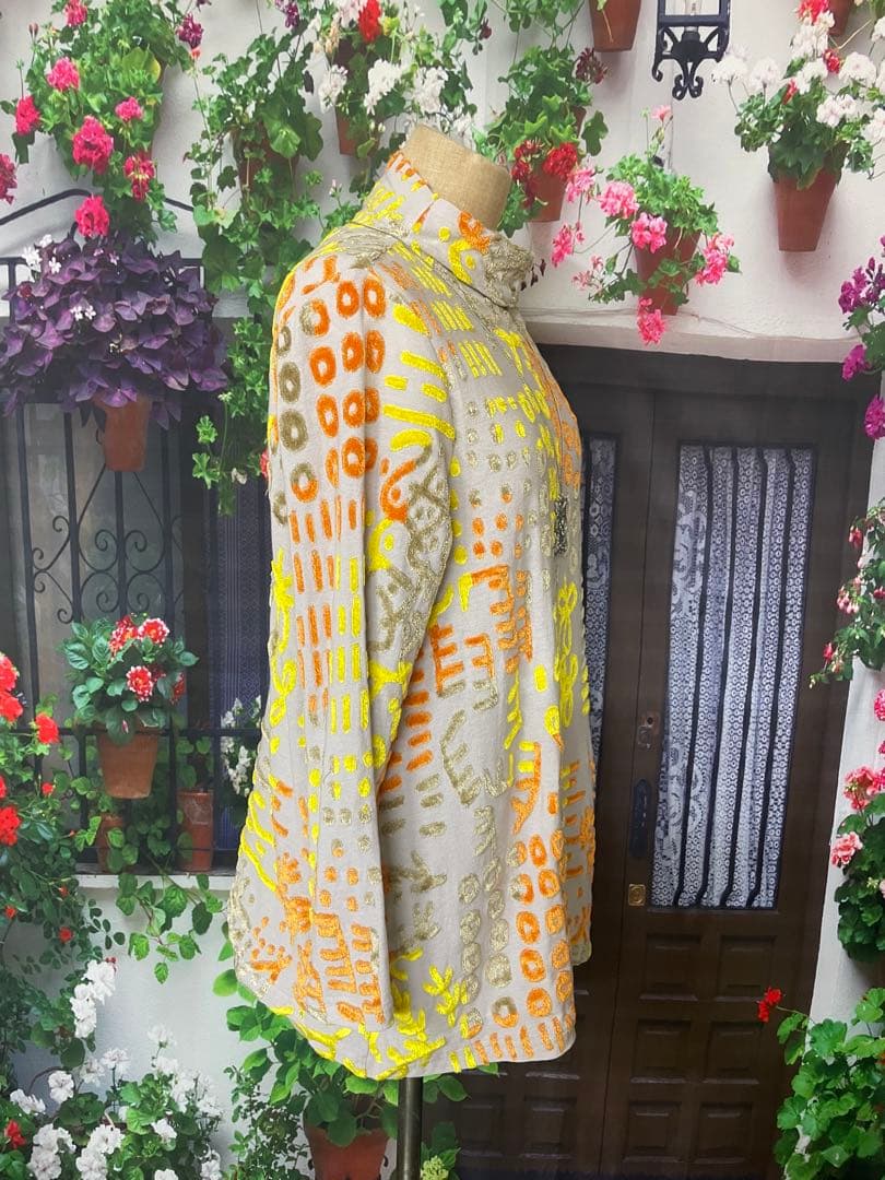 とも173新品KAGURAYA11000円フロッキープリントチュニック