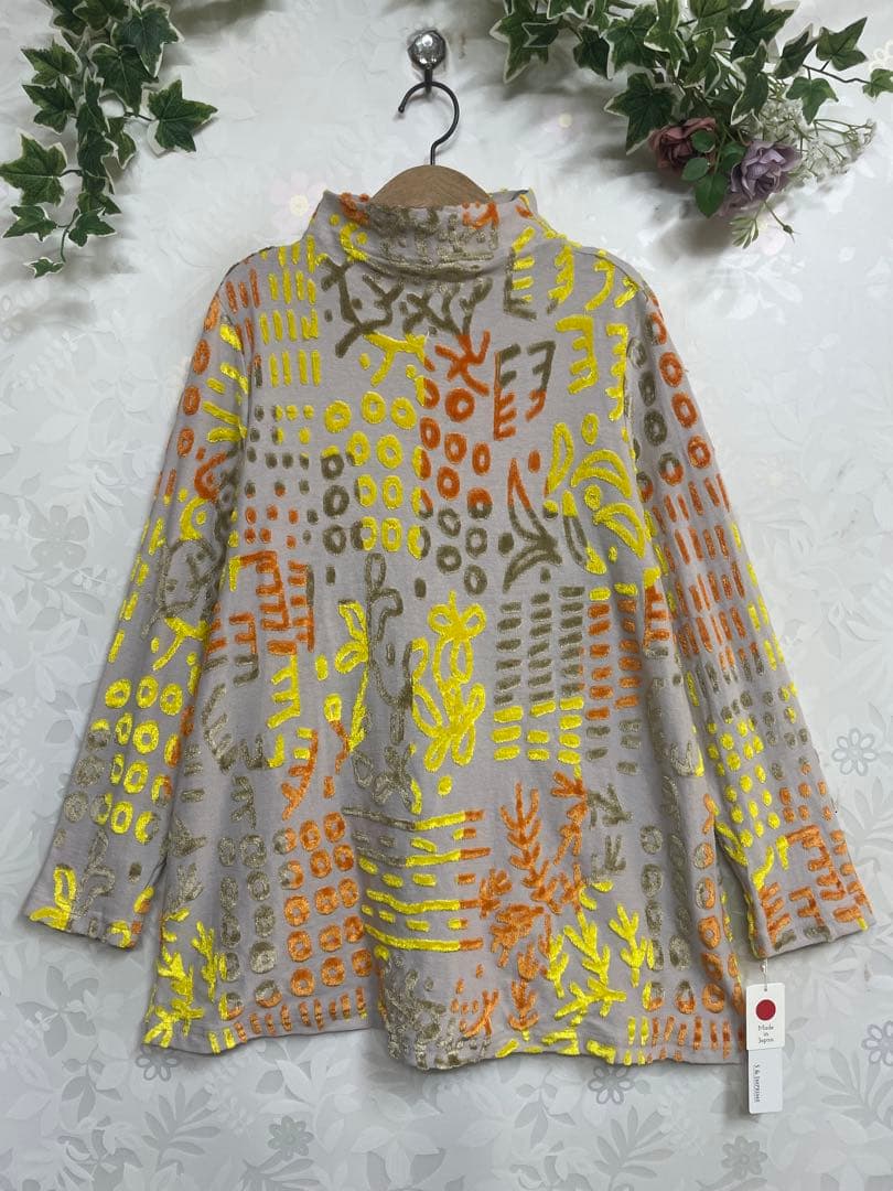 とも173新品KAGURAYA11000円フロッキープリントチュニック