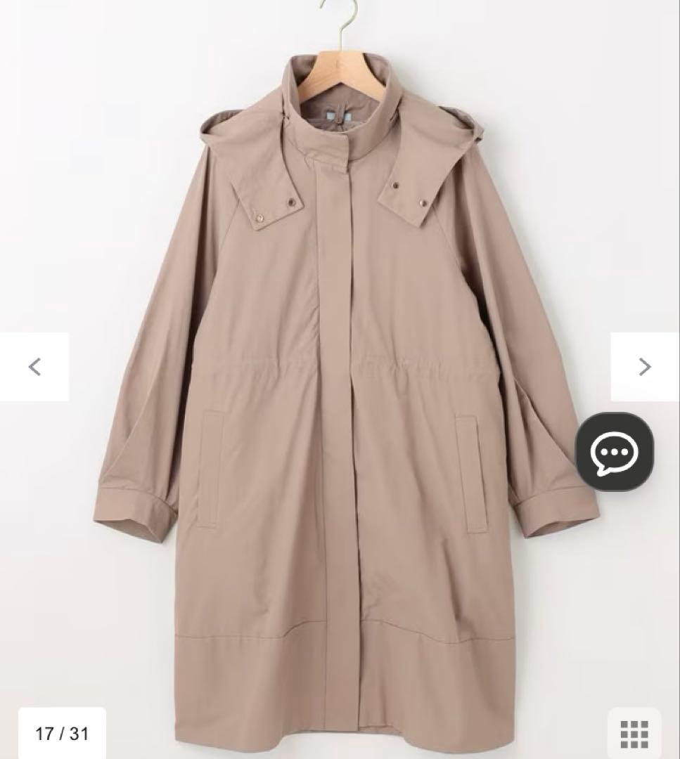 オンワード　組曲　中綿ライナー付きモッズコート　マウンテンパーカー　ベージュ