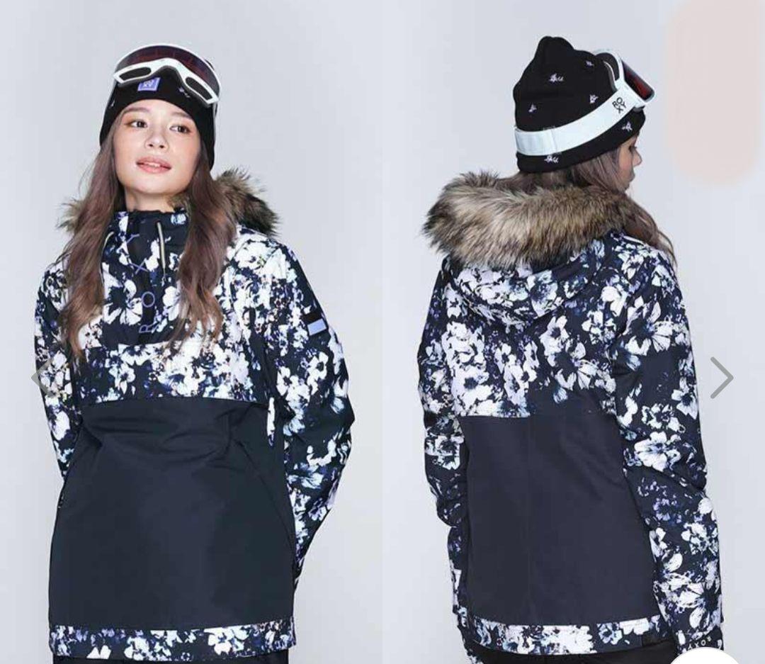 【新品タグ付き】ROXY ファー付きスノーボードウェア　スキー　スノーウェア