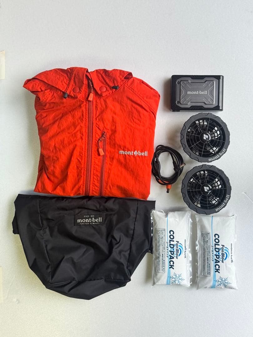 完売 美品 mont-bell ファンブローショートスリーブパーカー空調服
