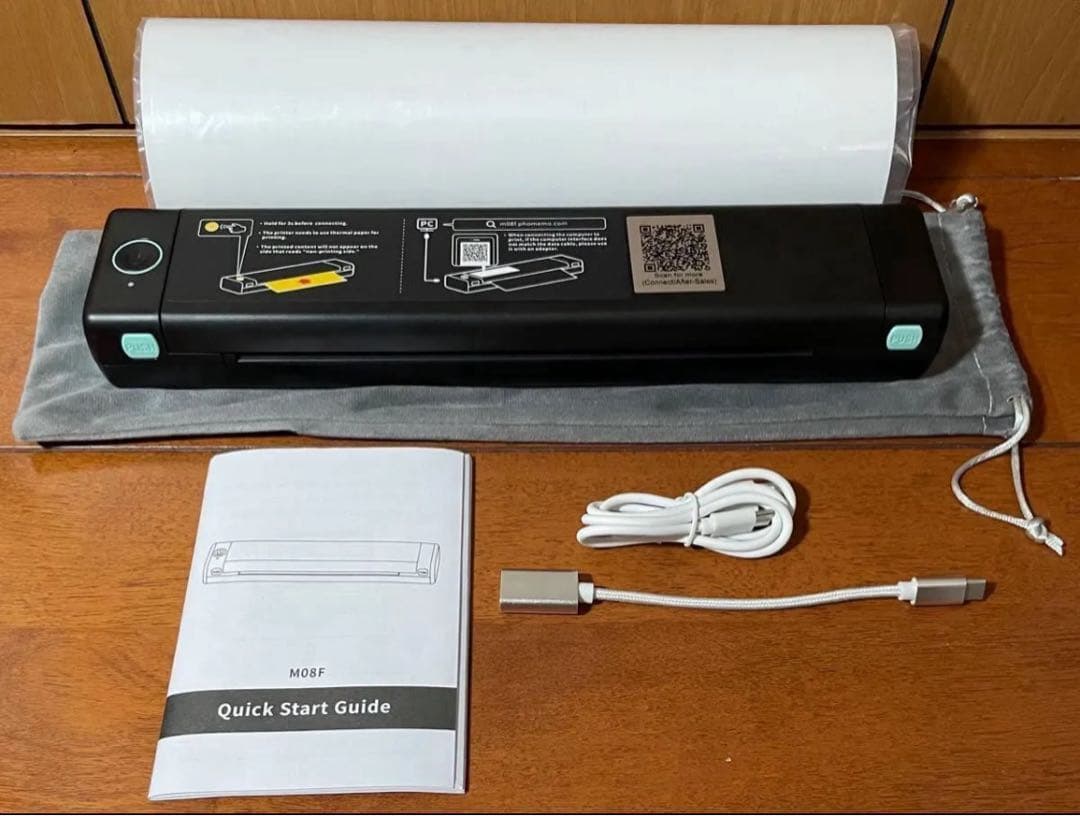 PMO M08F A4ポータブルワイヤレスプリンター純正用紙100枚付