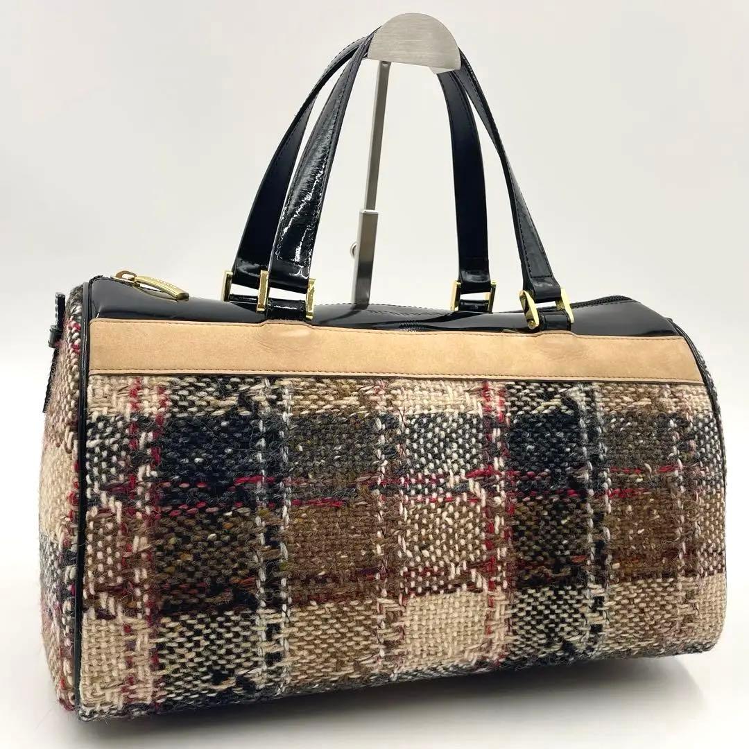 入手困難・美品✨BURBERRY ツイード ミニボストン ノバチェック 大容量