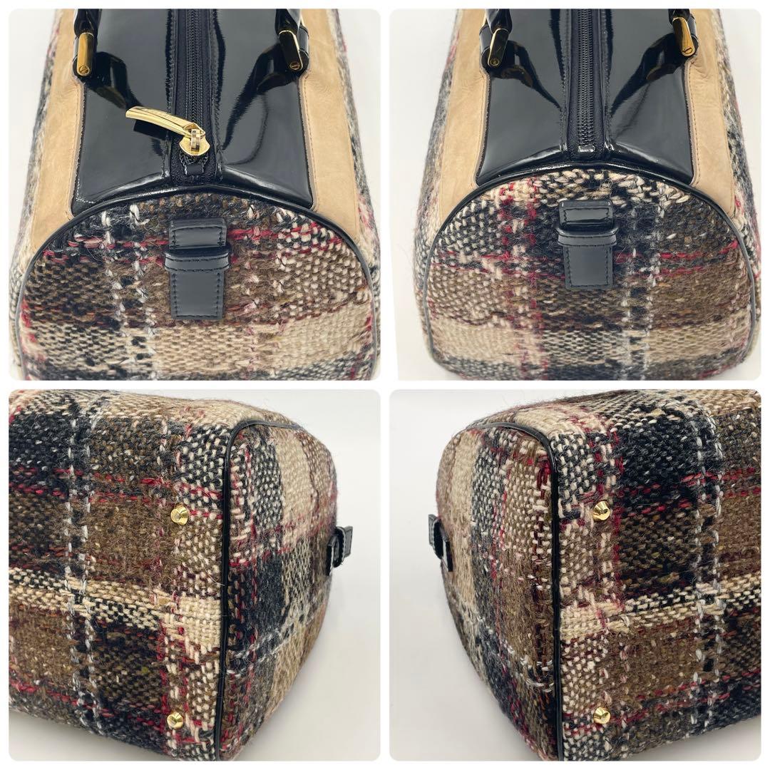 入手困難・美品✨BURBERRY ツイード ミニボストン ノバチェック 大容量