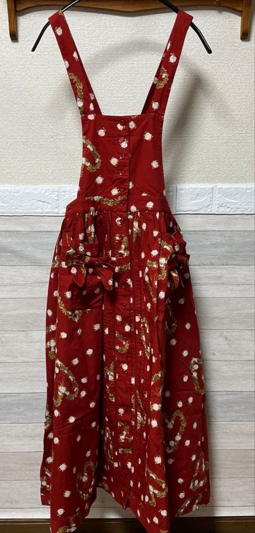 ピンクハウス　ハートリース　ワンピース＆エプロンワンピースセットピンク　赤