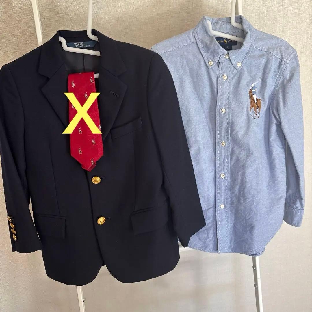 ラルフローレン キッズ 紺ブレ ジャケット&シャツ入学式 2点120