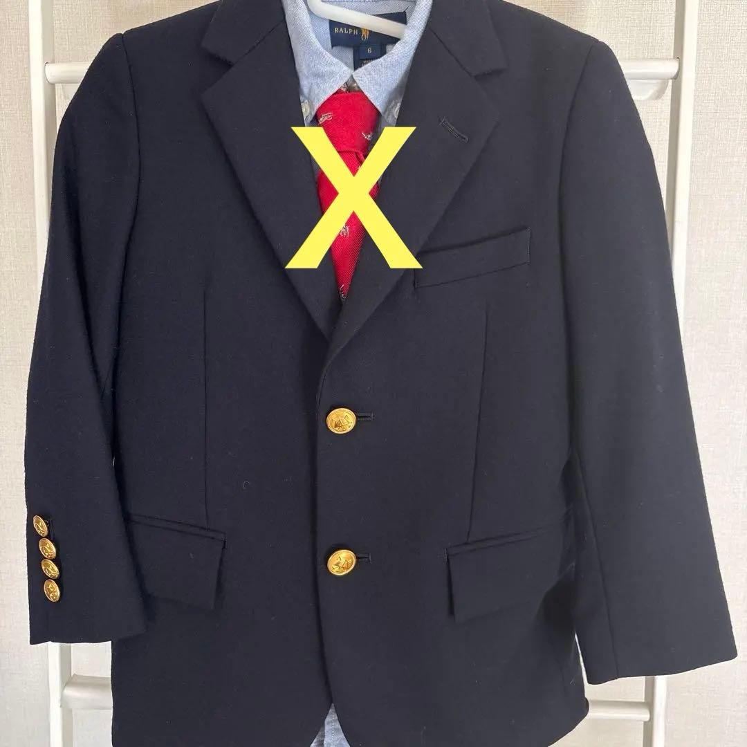 ラルフローレン キッズ 紺ブレ ジャケット&シャツ入学式 2点120
