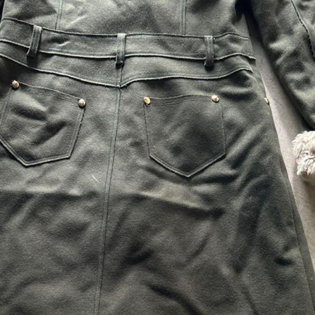 LOVE MOSCHINO ミリタリーコートSサイズ襟袖ファーカーキ