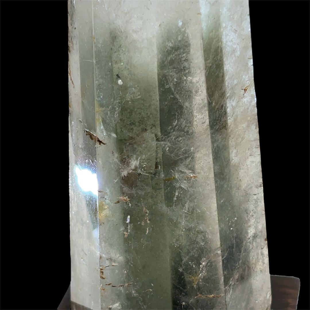 ゆ*ー様 【レア一点物】緑の柱が立つ ガーデン水晶 ポイント原石／天然クォーツ