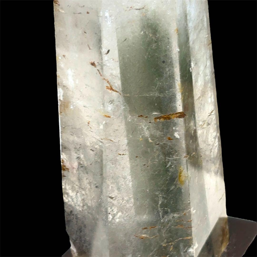 ゆ*ー様 【レア一点物】緑の柱が立つ ガーデン水晶 ポイント原石／天然クォーツ
