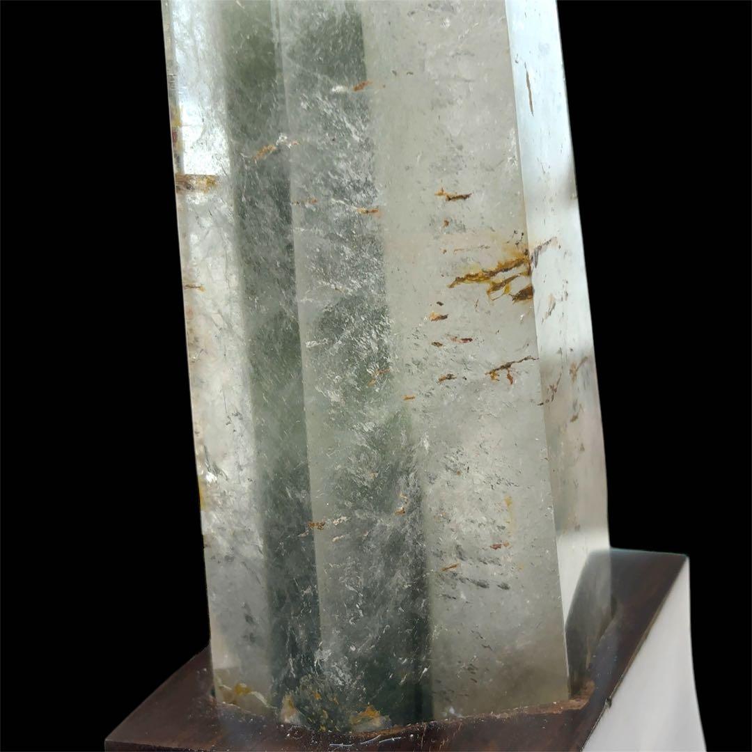 ゆ*ー様 【レア一点物】緑の柱が立つ ガーデン水晶 ポイント原石／天然クォーツ