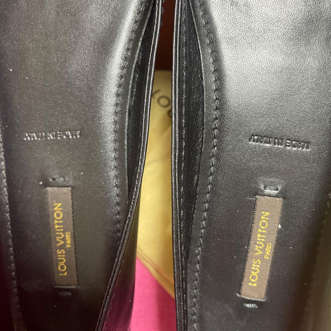 【極美品】ルイ・ヴィトン黒レザーフラットシューズ