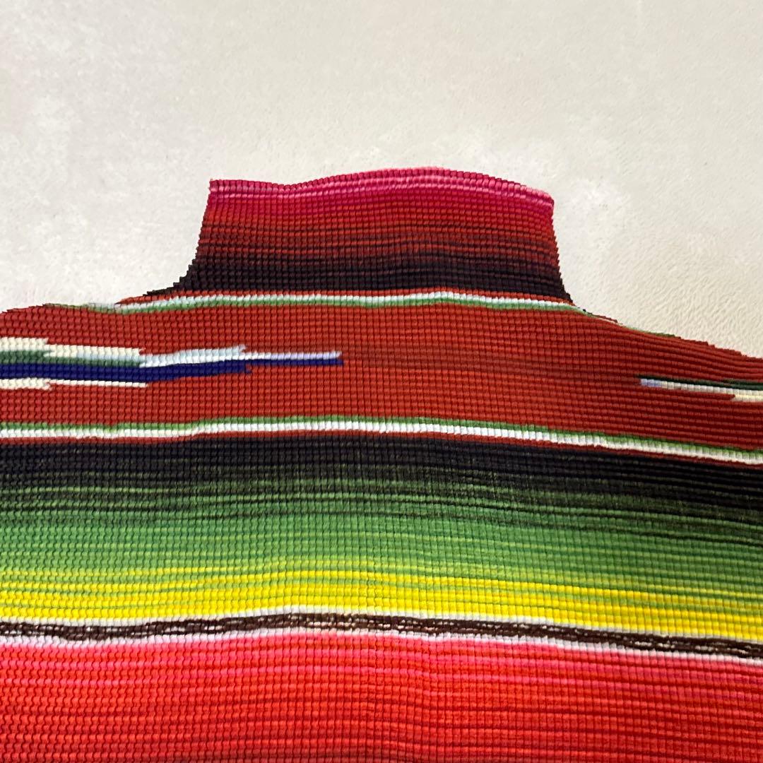 極美品✨ISSEY MIYAKE me プリーツ　長袖　マルチカラー　トップス