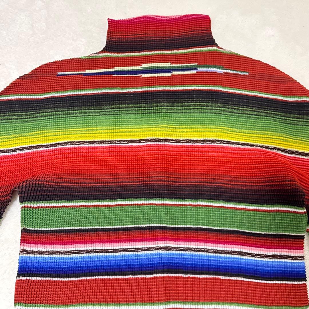 極美品✨ISSEY MIYAKE me プリーツ　長袖　マルチカラー　トップス