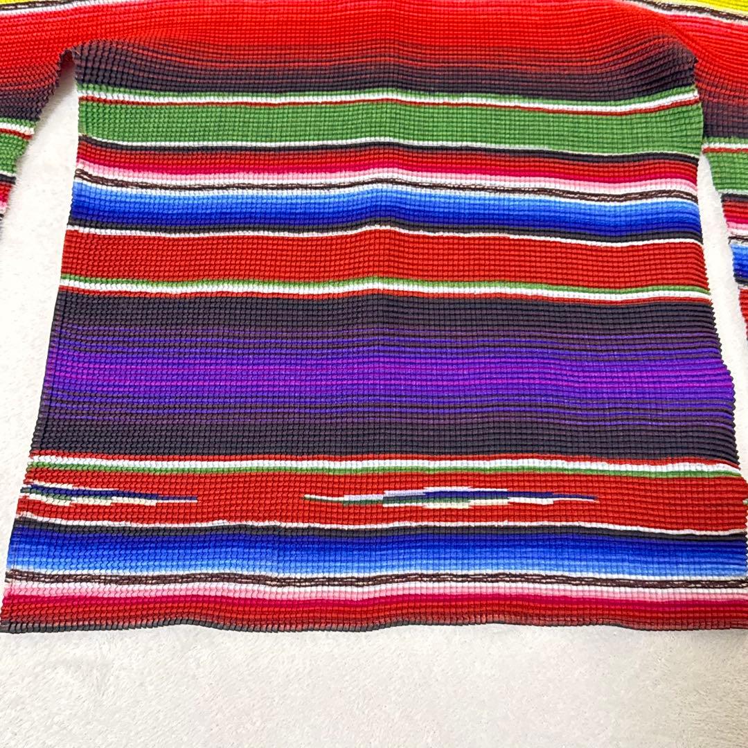 極美品✨ISSEY MIYAKE me プリーツ　長袖　マルチカラー　トップス