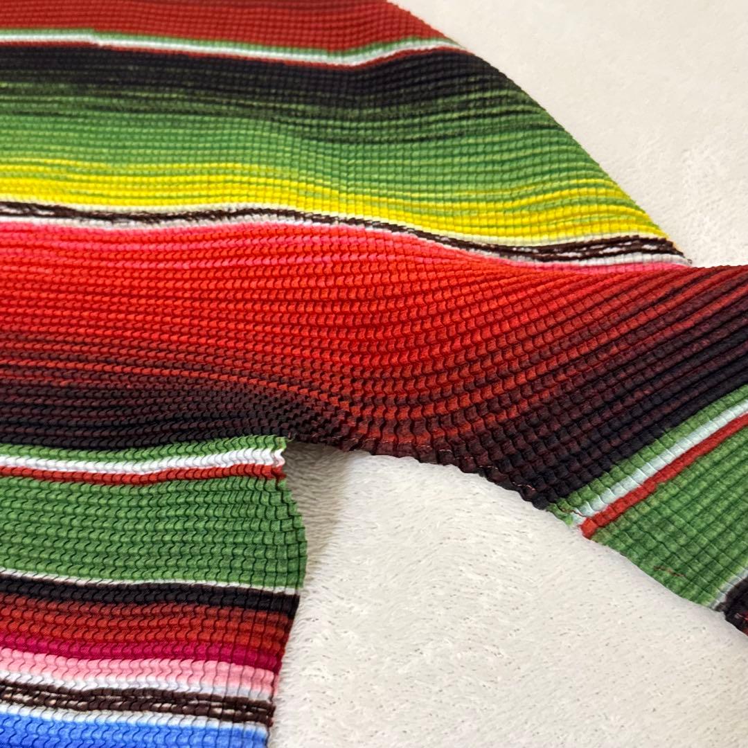 極美品✨ISSEY MIYAKE me プリーツ　長袖　マルチカラー　トップス