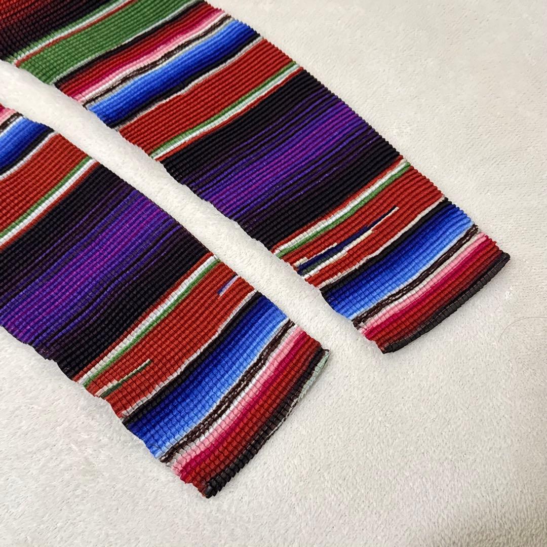 極美品✨ISSEY MIYAKE me プリーツ　長袖　マルチカラー　トップス