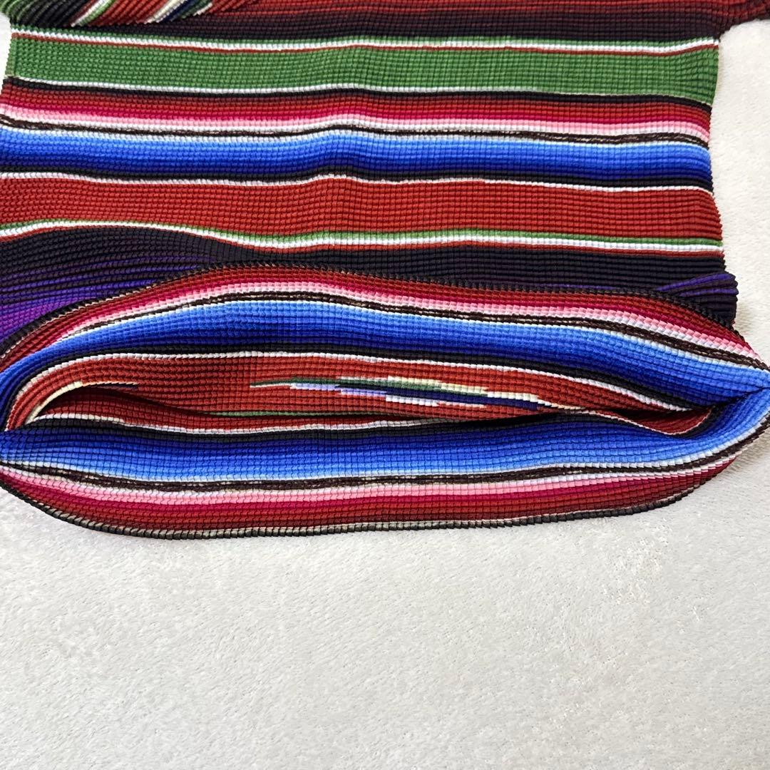 極美品✨ISSEY MIYAKE me プリーツ　長袖　マルチカラー　トップス