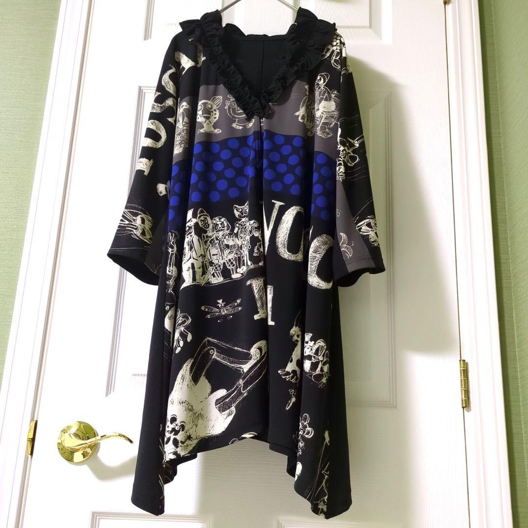 【専用】TOKUKO 1er VOL　前開きチュニック　ピノキオ　濃紺✕青ドット