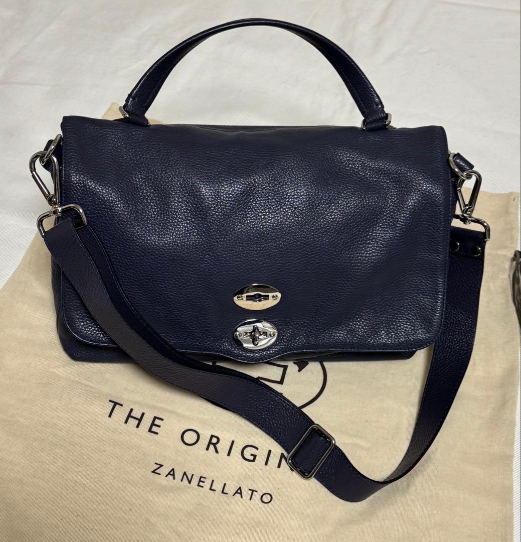 ◆イタリア製！ZANELLATO◆美品！『新型・ポスティーナ Ｍ＋』紺◆