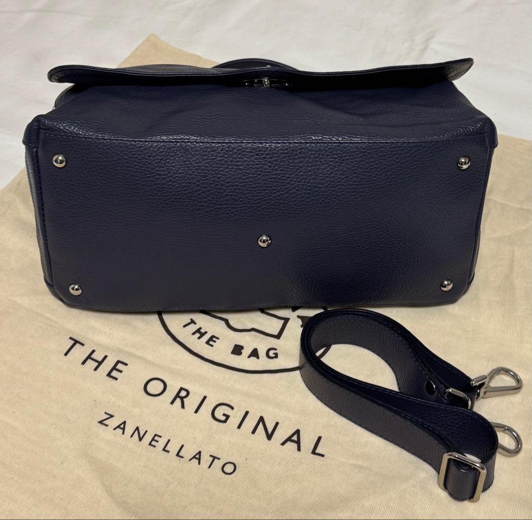 ◆イタリア製！ZANELLATO◆美品！『新型・ポスティーナ Ｍ＋』紺◆