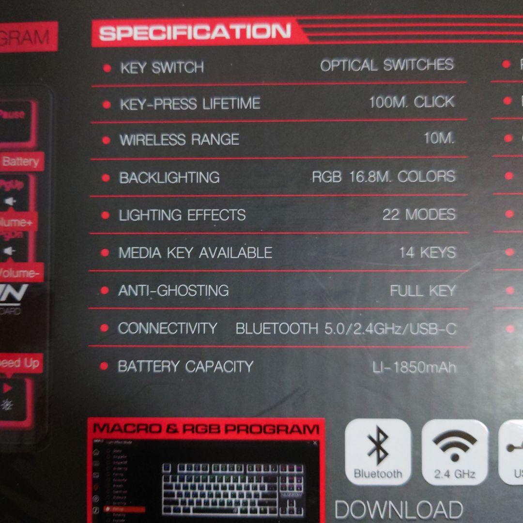 NUZZON KR-751BLK ワイヤレスメカニカルキーボード