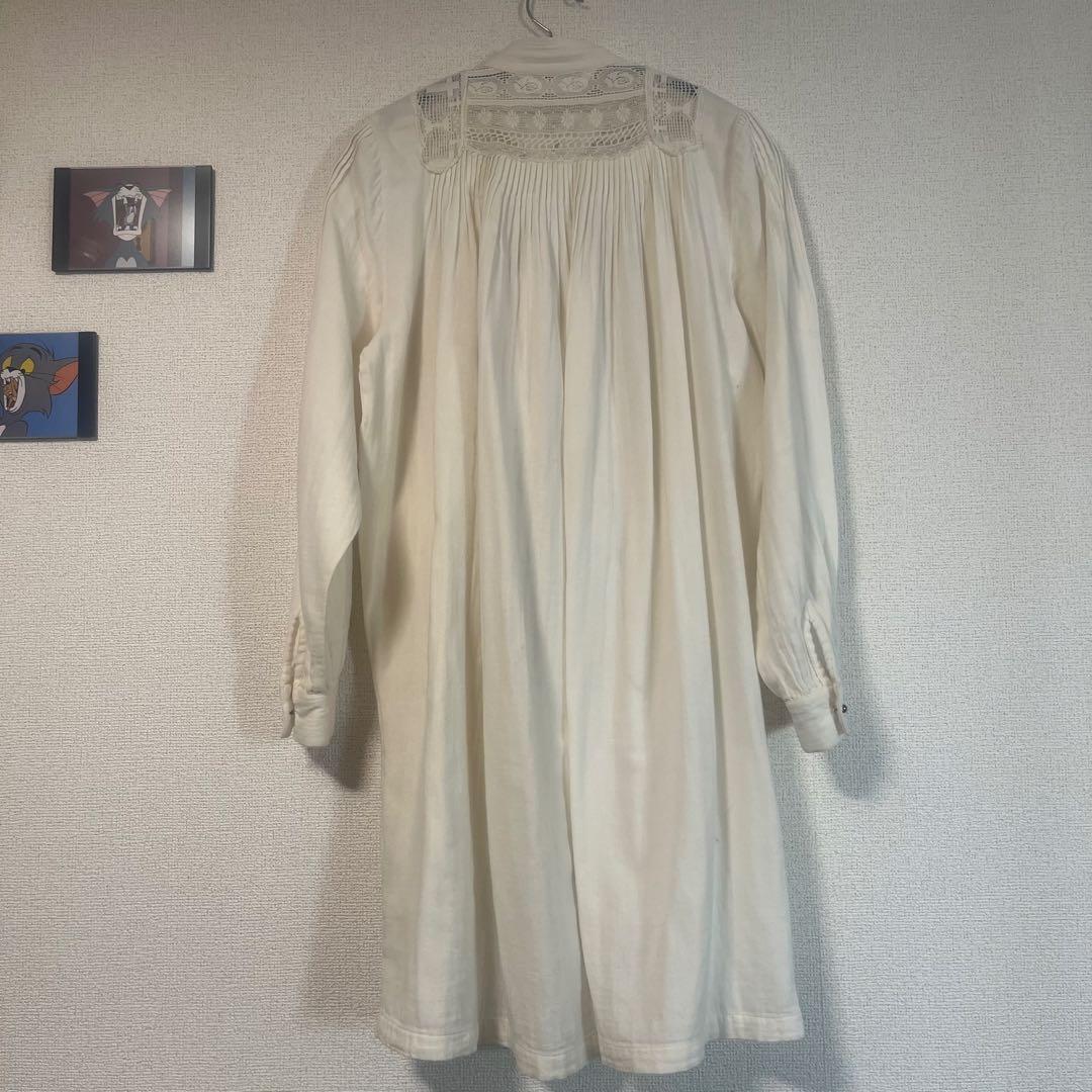 Mi.YA.COアイボリー レースロングシャツ