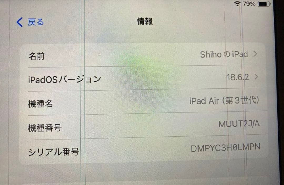 iPad Air3 Wi-Fiモデル 256GB ジャンク品　液晶のみ不良