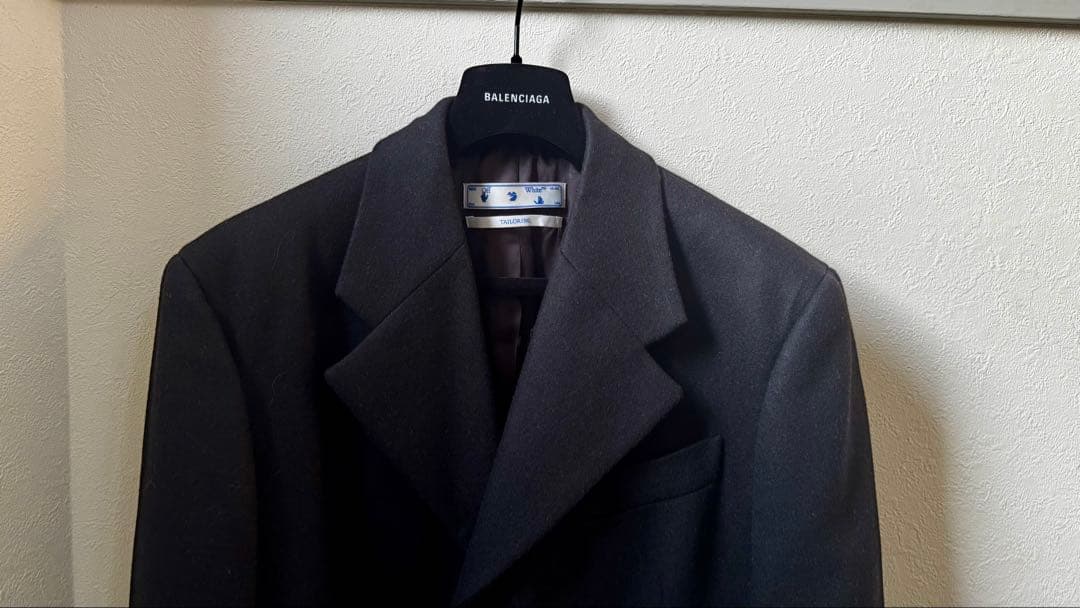 Off-White オフホワイト ブラック テーラードジャケット カラーボタン